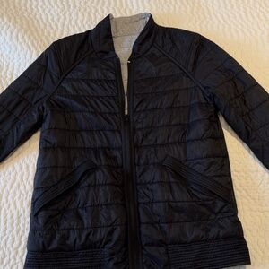 Lululemon Reversible Quilted Bomber Jacket Black Size 10 Gently Used!